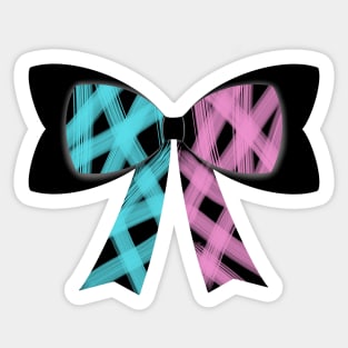 Pink/blue streak bow Sticker